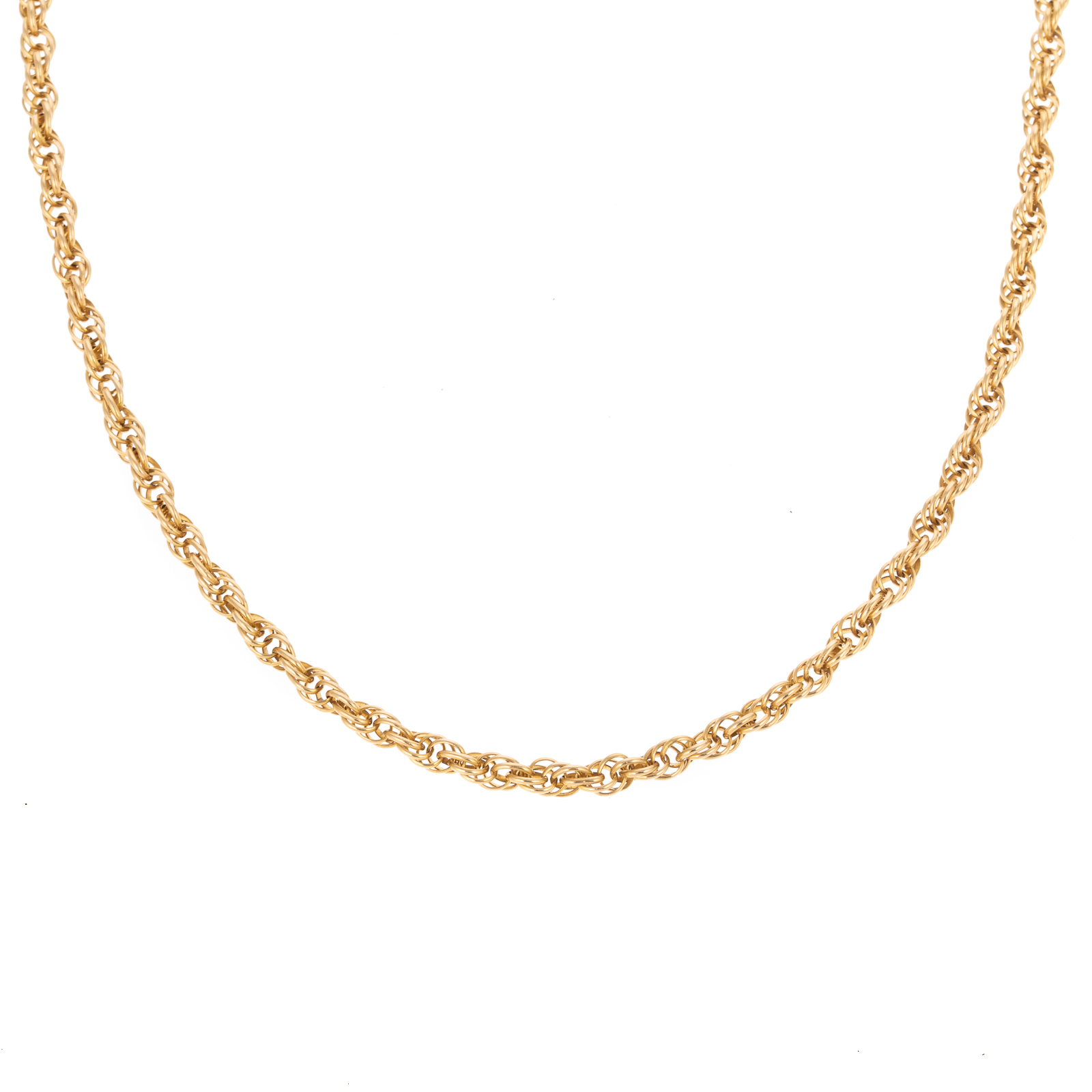 Appraisal: A K YELLOW GOLD TWISTED ROPE CHAIN K yellow gold