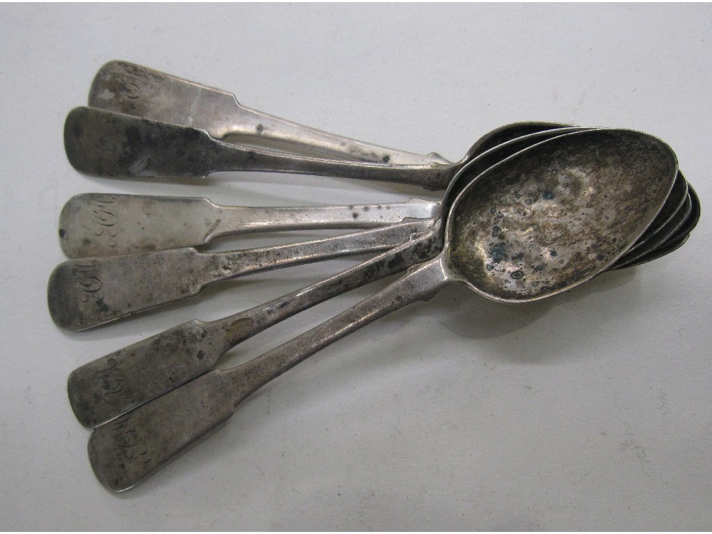 Appraisal: Set of six provincial silver spoons marked for Perth