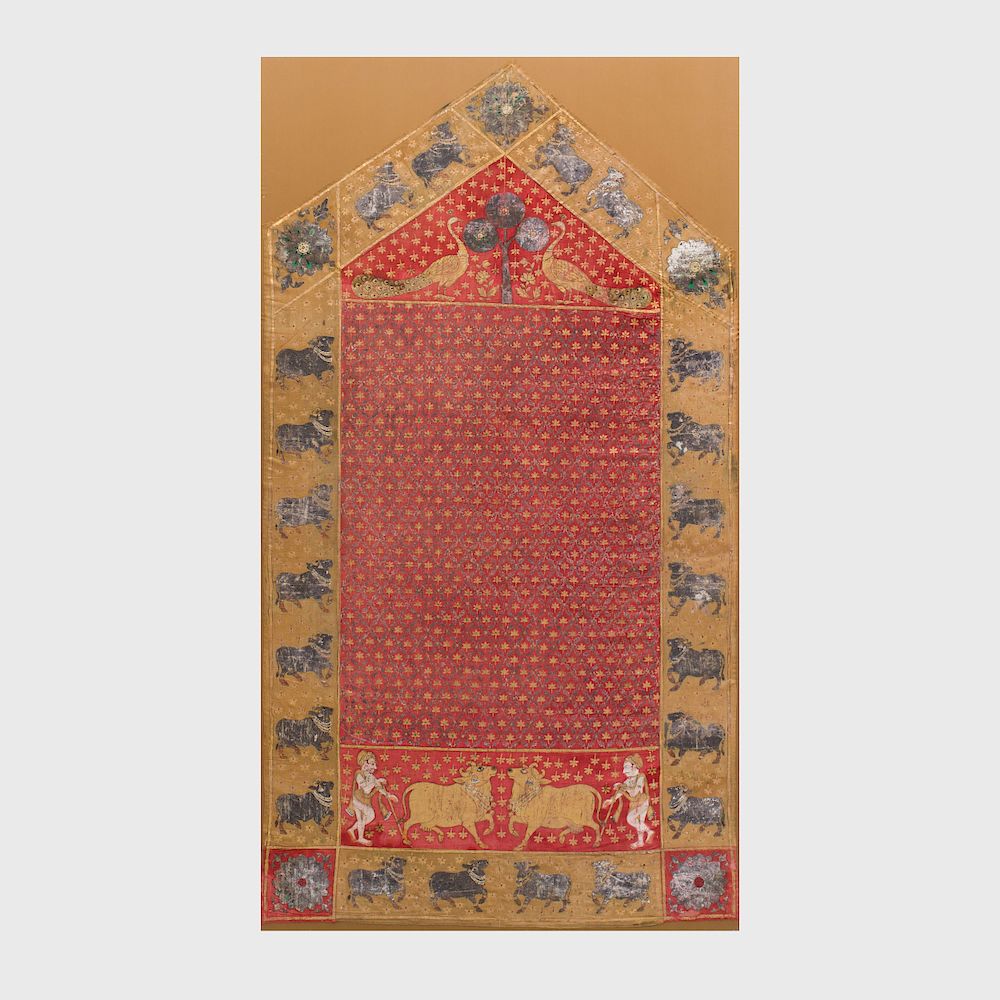 Appraisal: Indian Painted Pichhavai Deccan Painted on cotton and mounted on