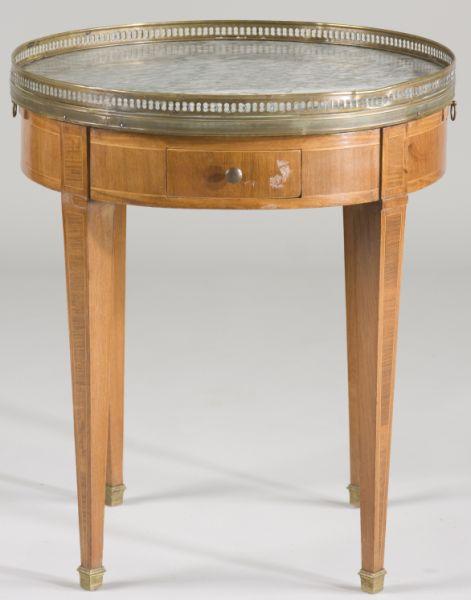 Appraisal: Louis XVI Style Circular Side Stand late th c mahogany