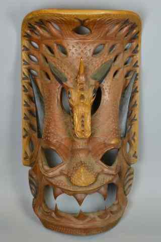 Appraisal: LARGE AFRICAN POLYNESIAN MASKFinely crafted very detailed depiction of a