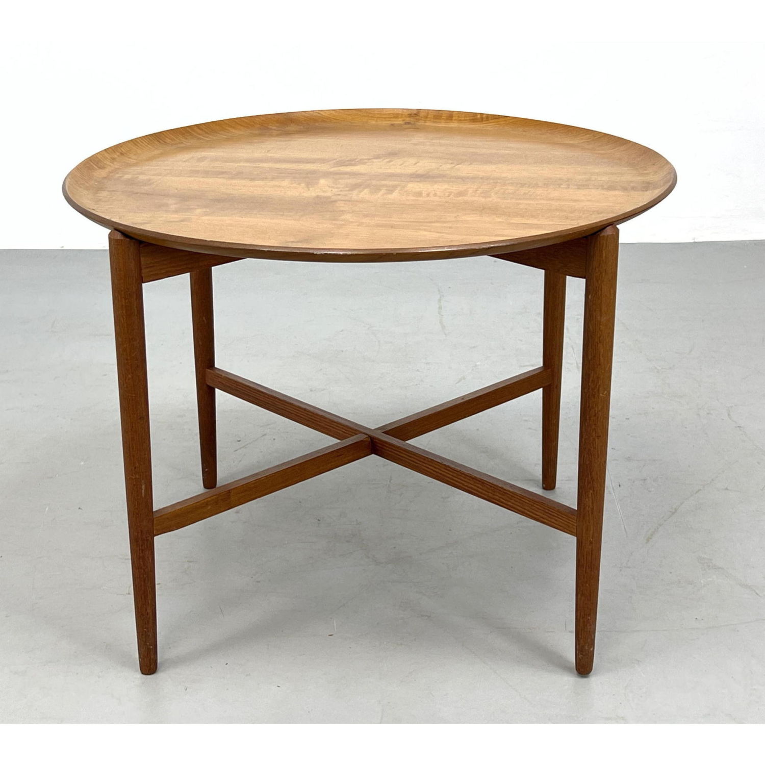 Appraisal: FRITZ HANSEN Danish Modern Teak Tray Top Table Removable teak