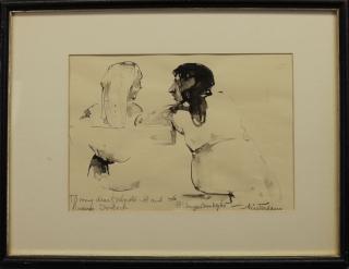 Appraisal: Willem Van Den Berg - Ink drawing on paper Signed