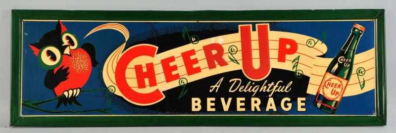 Appraisal: Embossed Tin Cheer Up Sign Description s to s Only