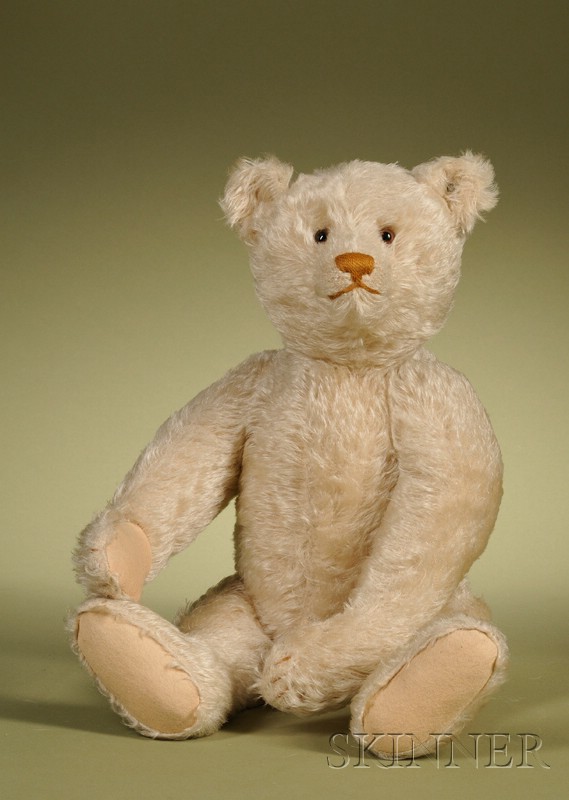 Appraisal: Steiff White Teddy Bear with Glass Eyes Germany c white