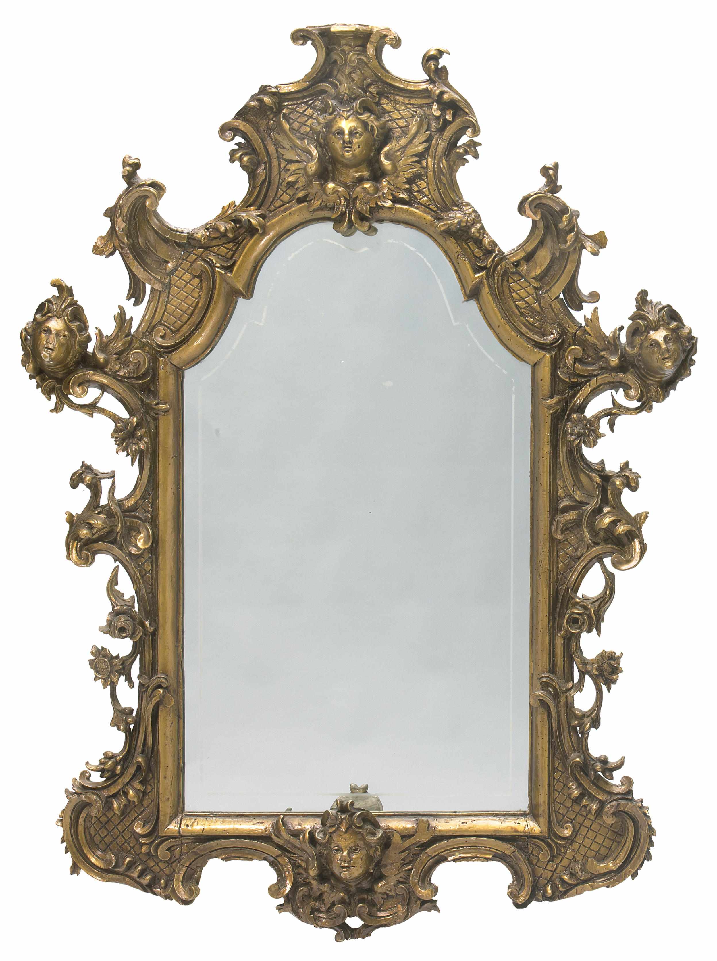 Appraisal: An Italian Rococo style carved giltwood mirror th centuryheight in