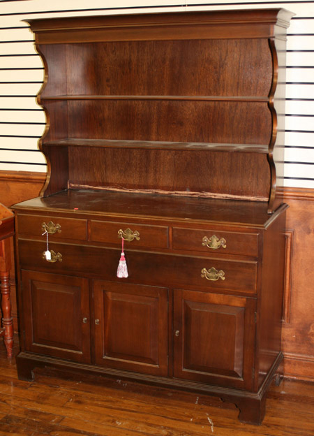 Appraisal: Chippendale Style Mahogany Step-Back Cupboard Henkel-Harris Co Post Height in