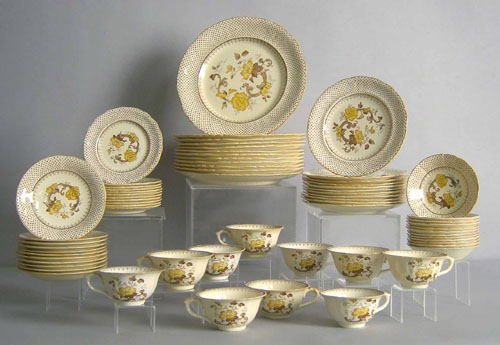 Appraisal: Mason's ironstone dinner service together with Grandma Moses plates