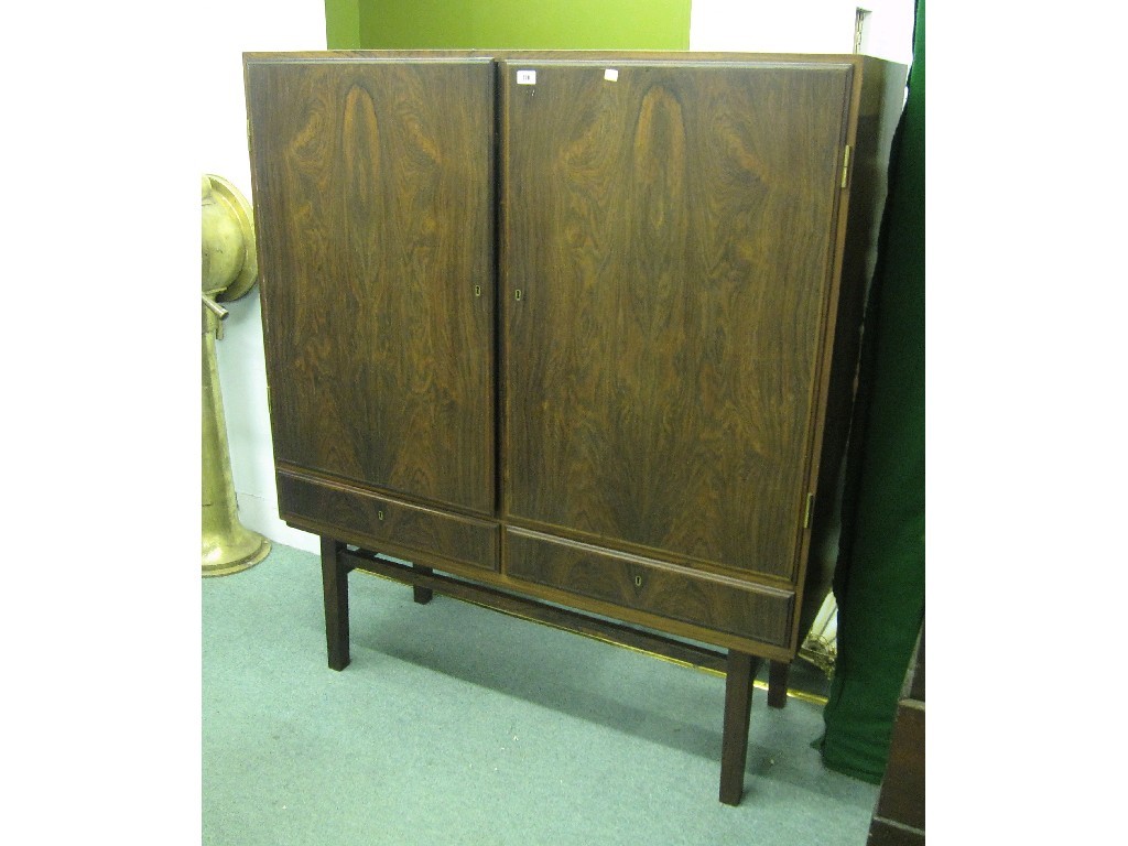 Appraisal: th Century rosewood two door cabinet