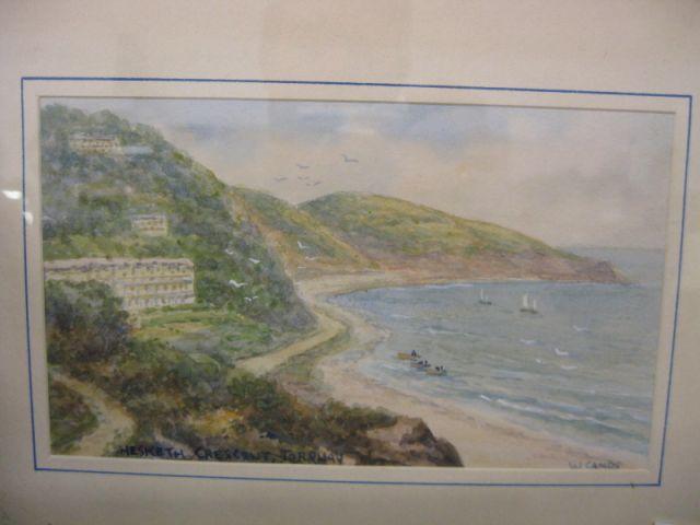 Appraisal: W Sands Watercolor Hesketh Crescent Torquay coastal scene x excellent