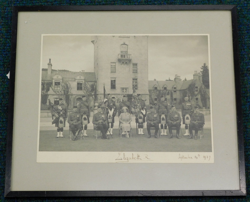 Appraisal: Queen Elizabeth the Queen Mother a signed black and white