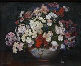 Appraisal: Albert Sherman - Still Life with Phlox oil on composition