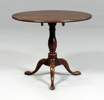 Appraisal: Chippendale tilt-top tea table mahogany with single-board top tilting over