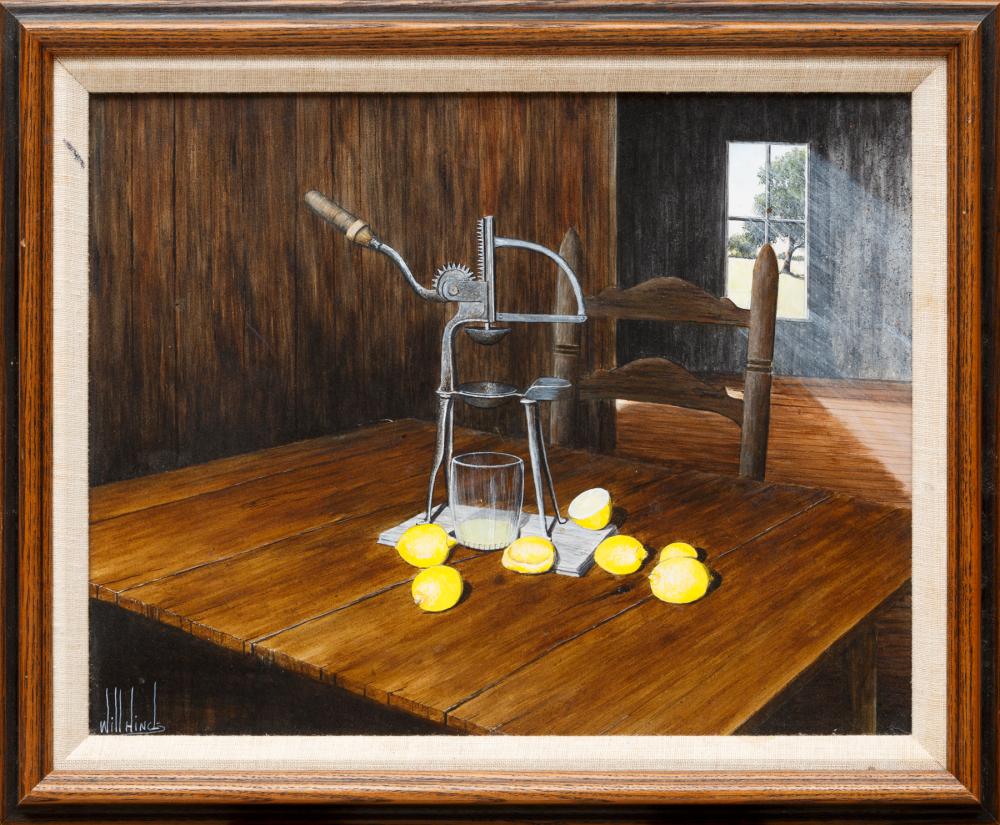 Appraisal: Will Hinds American Louisiana - Lemon Peeler oil on masonite