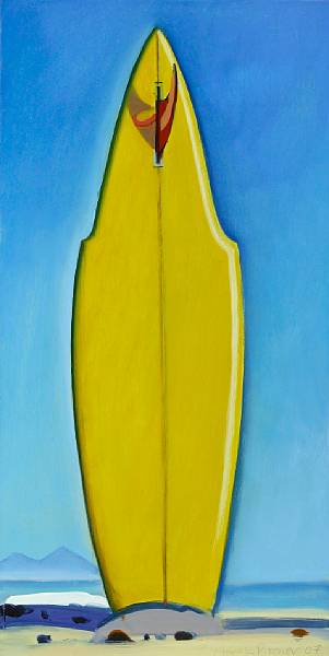 Appraisal: Hank Pitcher American born Yellow Surf Board signed and dated