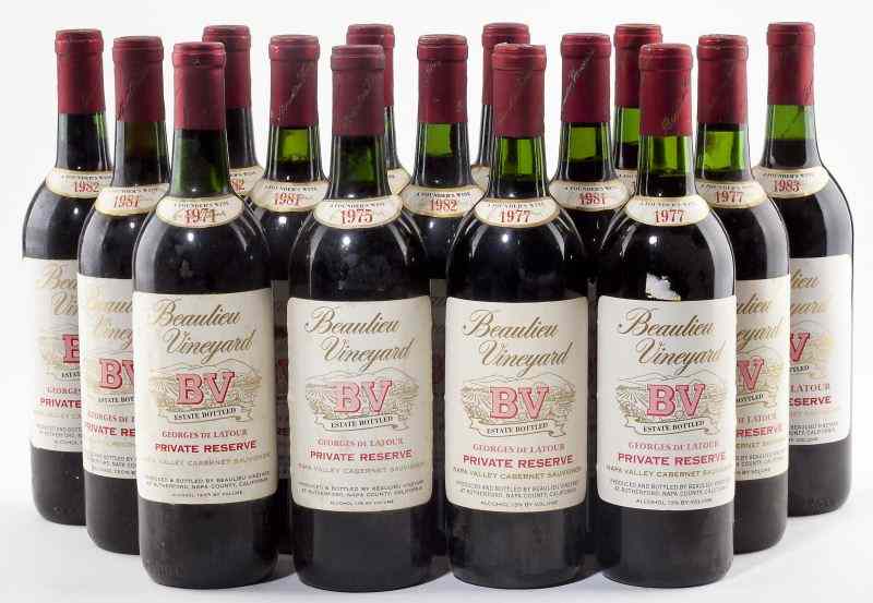 Appraisal: - BV-Georges de Latour total bottlesVintage Private Reserve ts Vintage