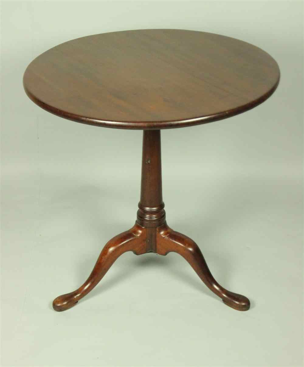 Appraisal: QUEEN ANNE MAHOGANY TILT TOP TEA TABLE CIRCA having a