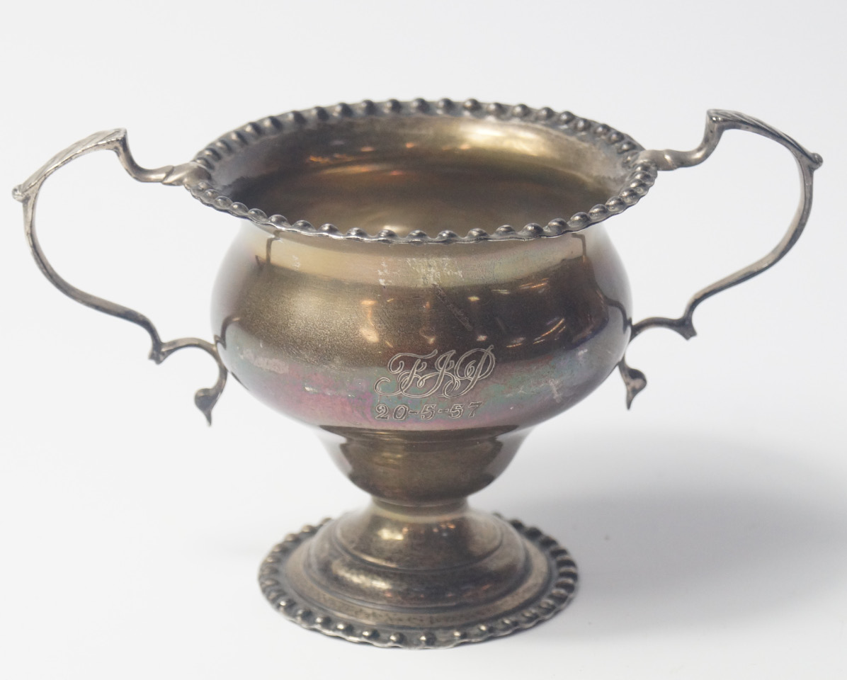 Appraisal: A Victorian silver twin handled trophy of ogee baluster form