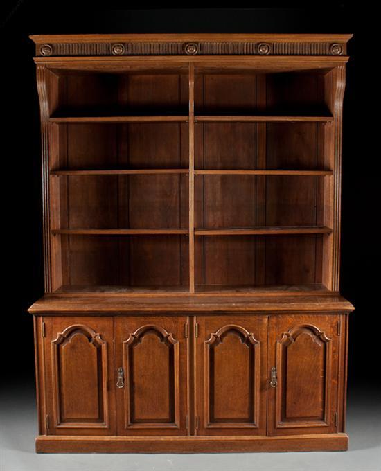 Appraisal: Victorian Renaissance Revival carved oak bookcase fourth quarter- th century