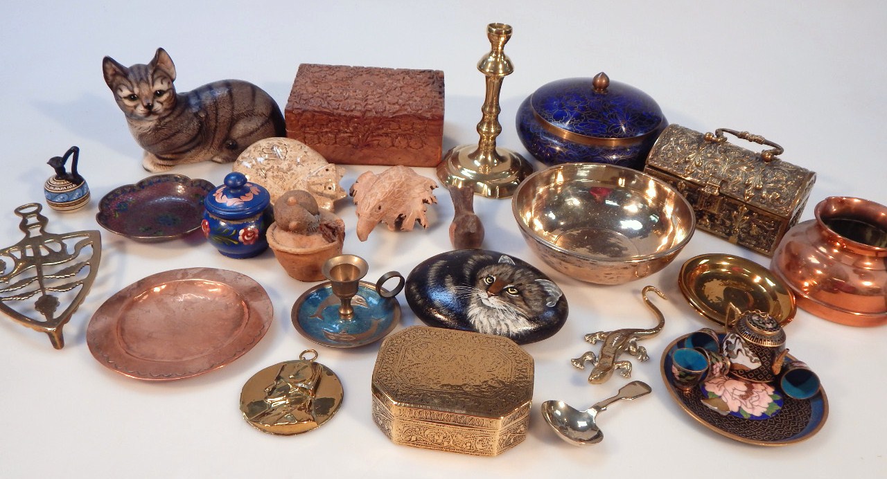 Appraisal: Various ornaments copper brass cloisonne etc to include a domed