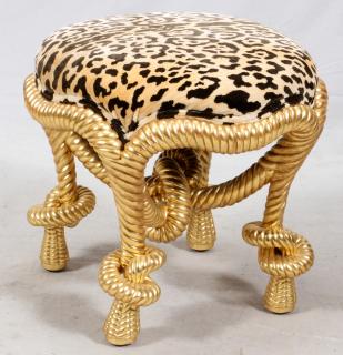 Appraisal: MODERN FOOTSTOOL MODERN FOOTSTOOL H DIA With a gilt rope