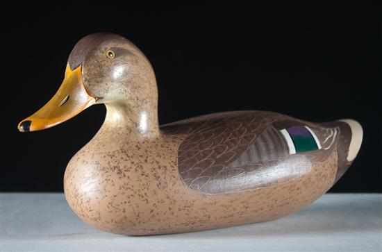 Appraisal: R Madison Mitchell American - Carved and painted wood mallard