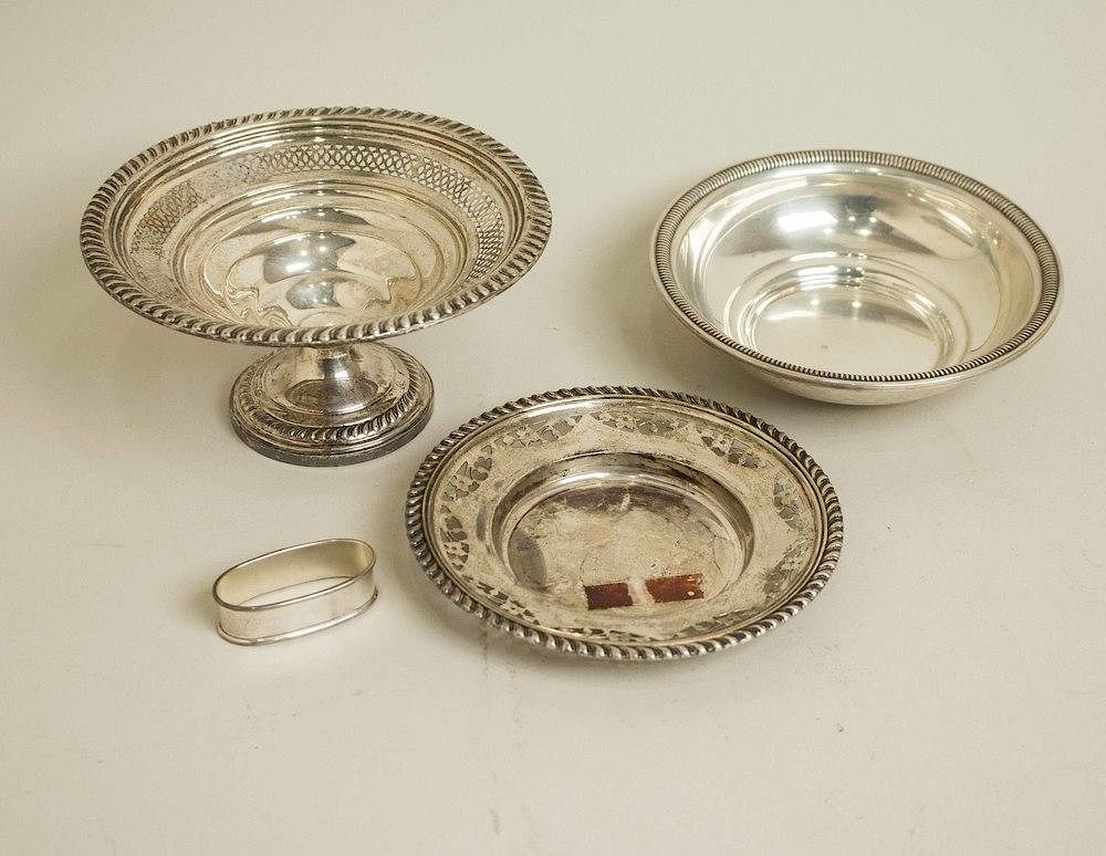 Appraisal: Assorted Silver Four pieces of assorted silver comprising a footed