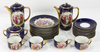 Appraisal: lot of Royal Vienna cobalt porcelain dessert set lot of