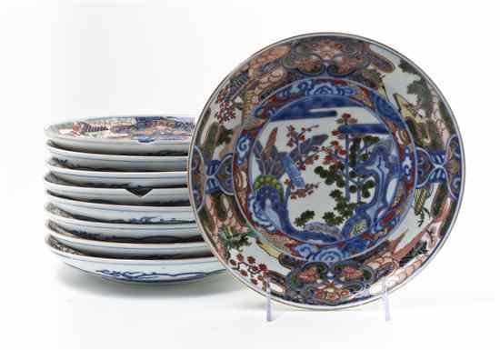 Appraisal: A Set of Nine Japanese Porcelain Plates each of circular