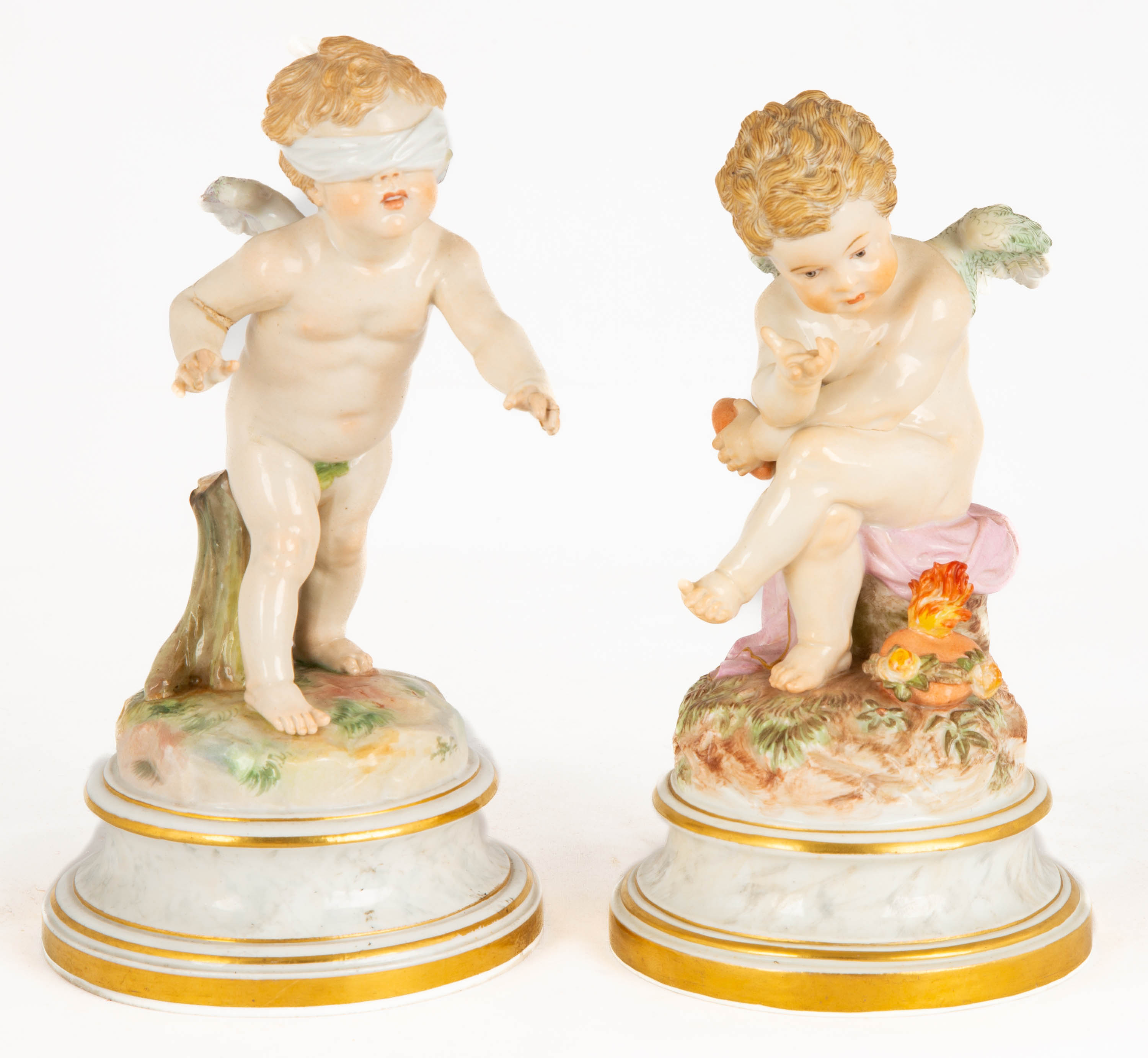 Appraisal: MEISSEN CHERUBS th century blue crossed swords