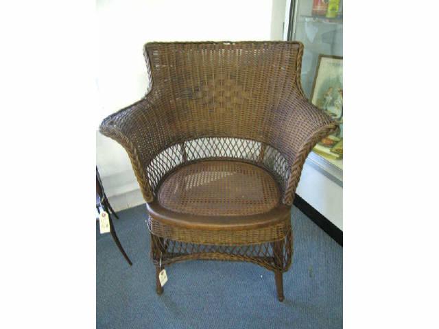 Appraisal: Haywood Wakefield Wicker Side Chair circa signed cane seat