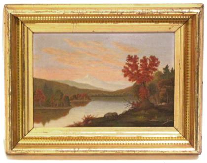 Appraisal: American School th centurylandscape with river and mountain