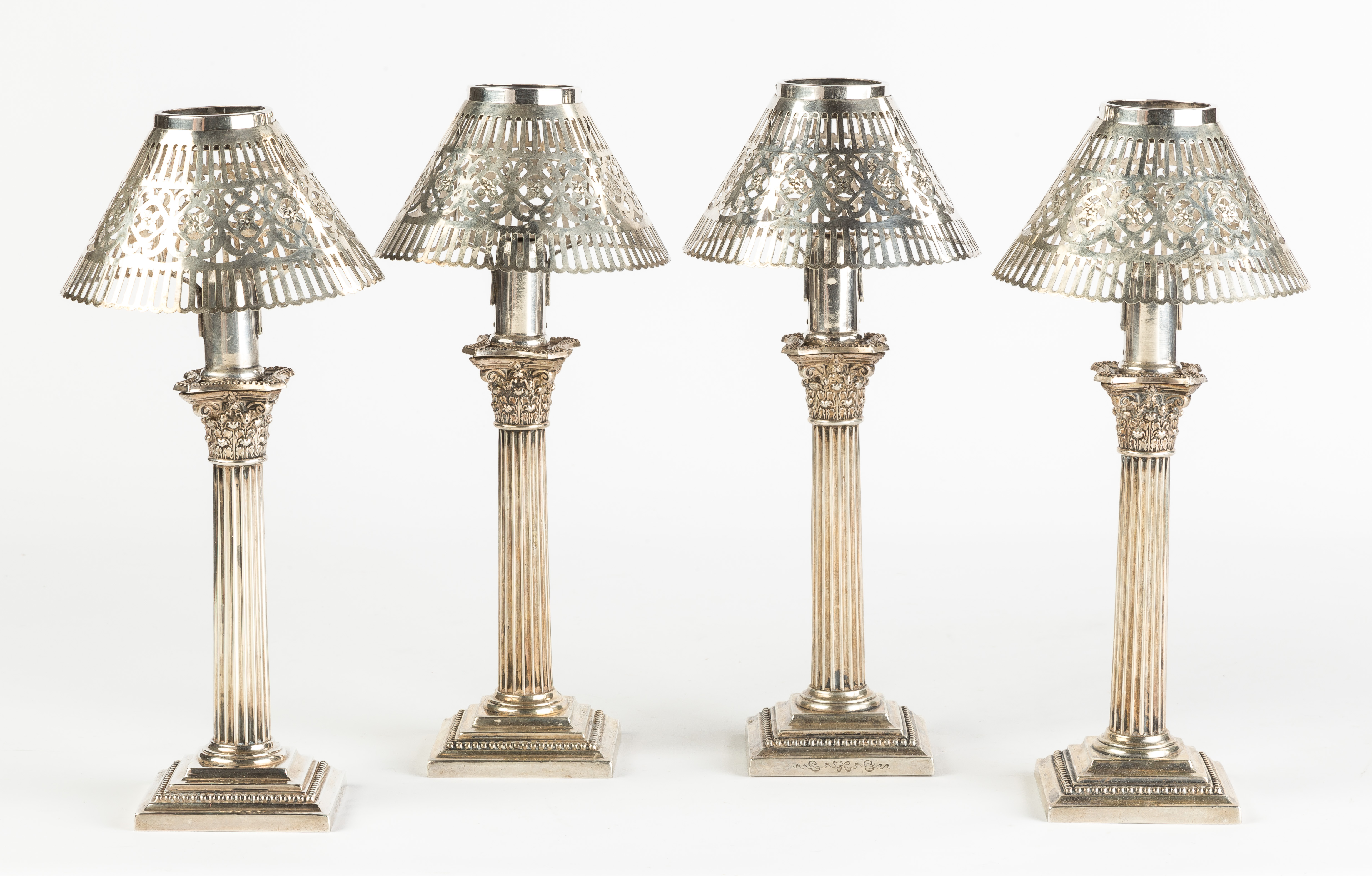 Appraisal: Set of Four Gorham Sterling Silver Candelabras Weighted