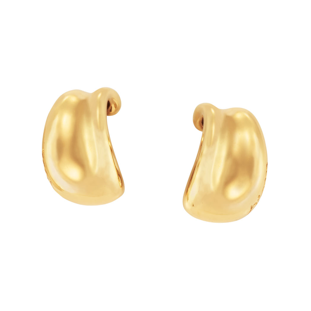 Appraisal: Pair of Gold Earclips Georg Jensen kt signed Georg Jensen