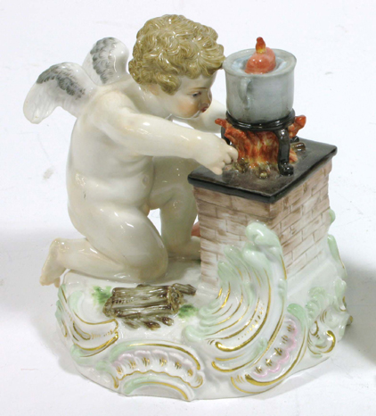 Appraisal: A GERMAN MEISSEN PORCELAIN FIGURE th century of a kneeling