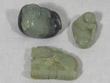 Appraisal: Two Chinese nephrite jade carvings including one th century figure