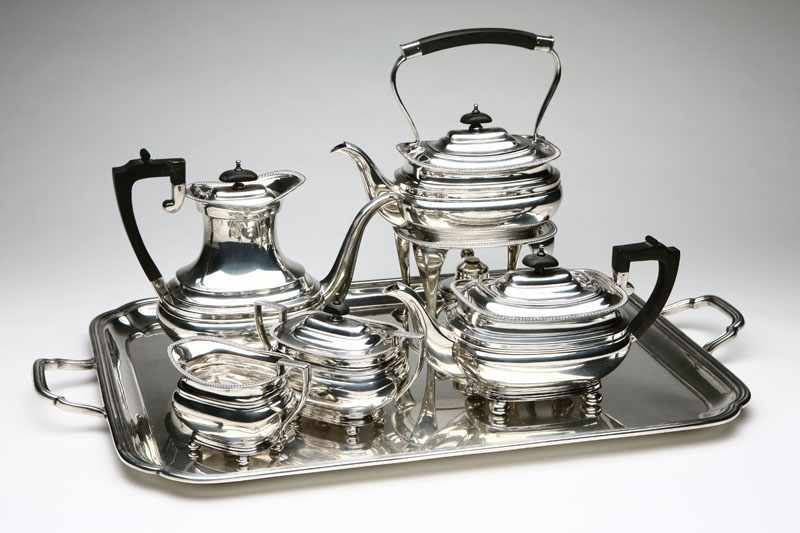 Appraisal: A George III style sterling silver six piece coffee and