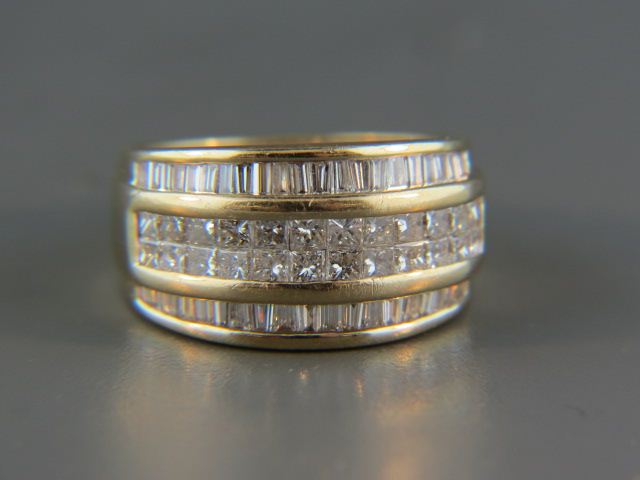 Appraisal: Diamond Ring diamonds including square baguette totaling carat in k