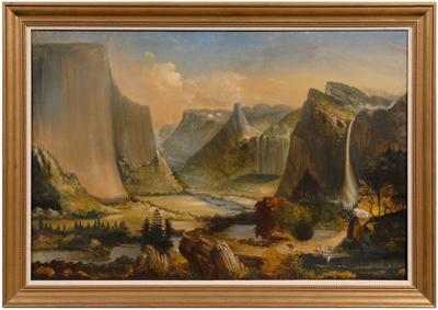 Appraisal: American western painting Yosemite Valley with view of El Capitan