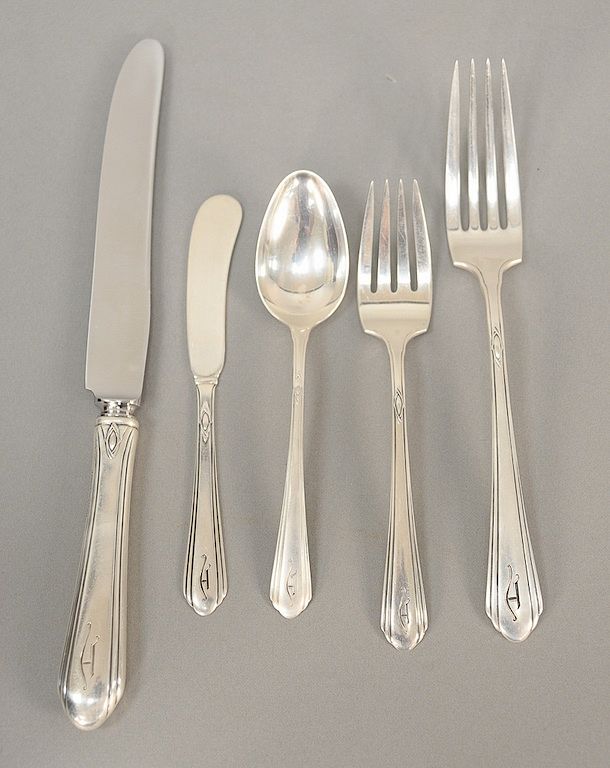 Appraisal: Sterling silver flatware set troy ounces plus handles Sterling silver