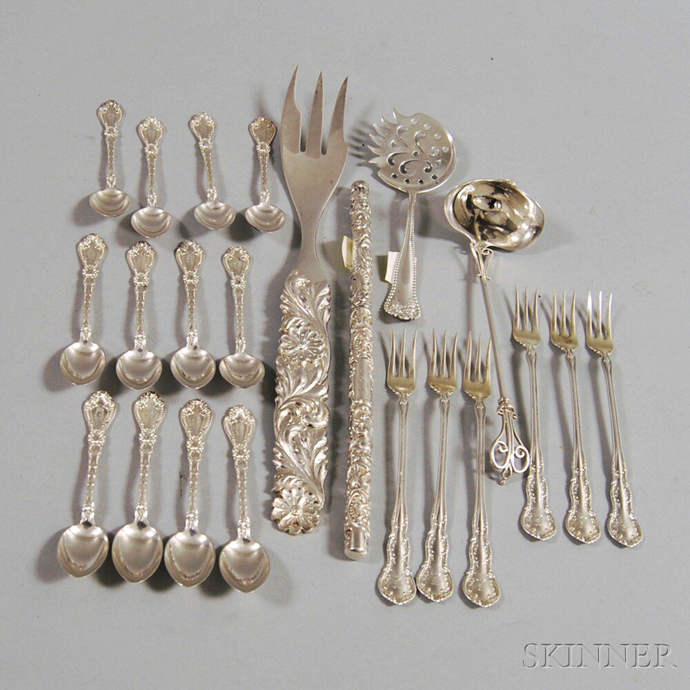 Appraisal: Small Group of Flatware a Shiebler serving fork six Alvin