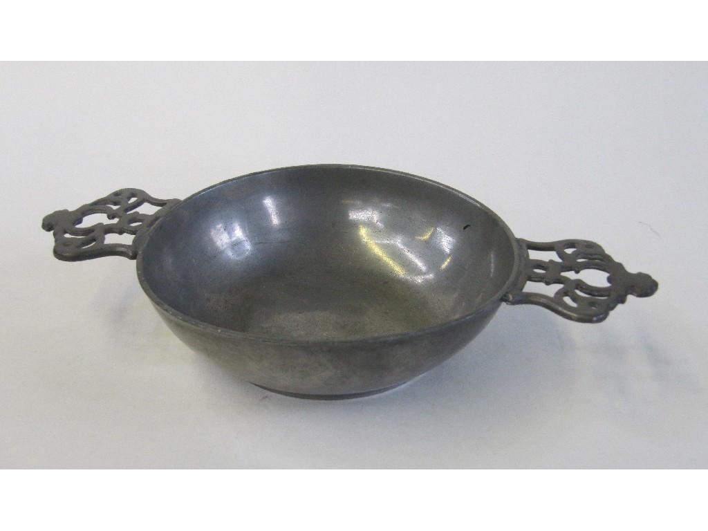 Appraisal: Antique pewter quaich with marks for London