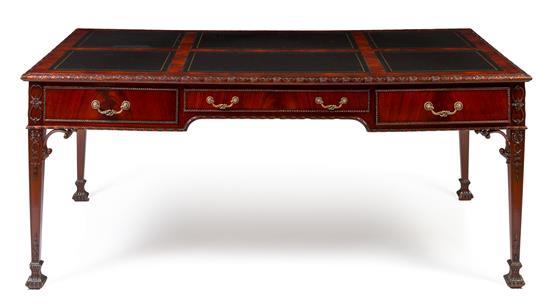 Appraisal: Sale Lot A Chippendale Style Mahogany Partners Desk th century