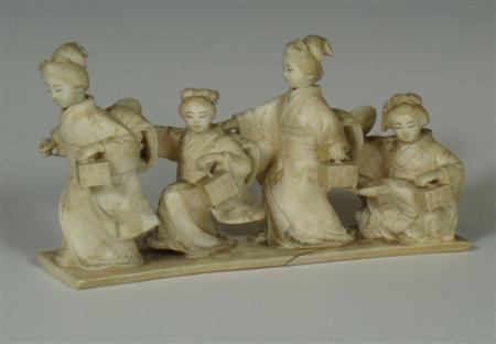 Appraisal: An early th century Japanese ivory figure group depicting four