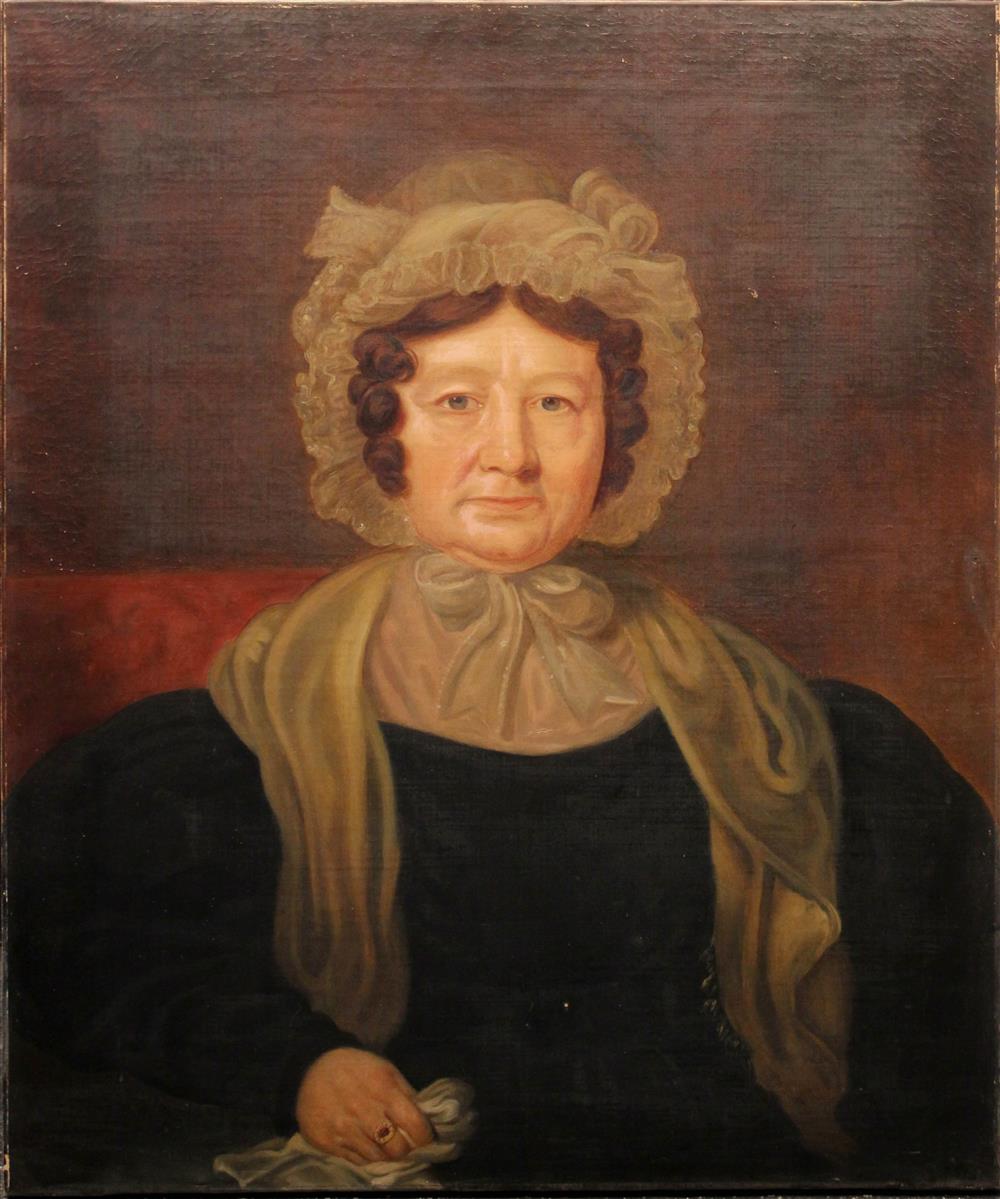 Appraisal: AMERICAN SCHOOL TH CENTURY PORTRAIT OF MARY ILES Oil on