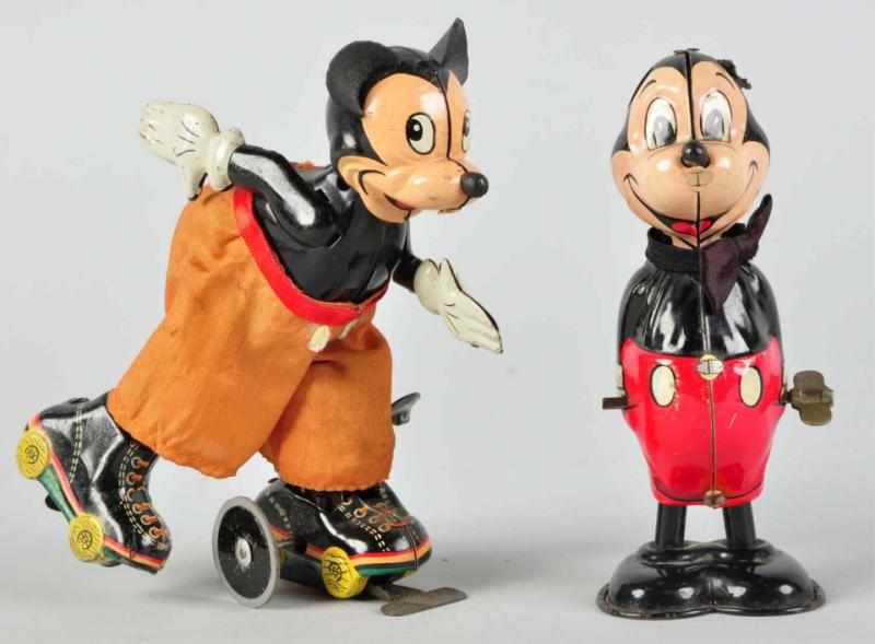 Appraisal: Lot of Tin Litho Linemar Mickey Wind-Up Toys Japanese Working