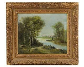 Appraisal: Continental School Lakeside in Spring Signed British School th century