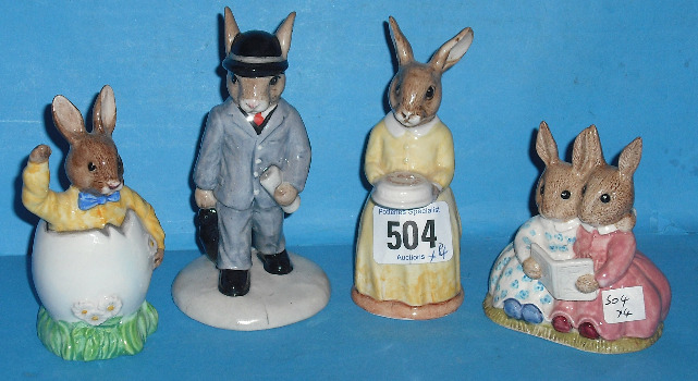 Appraisal: Royal Doulton Bunnykins figures Businessman DB th Anniversary DB Storytime