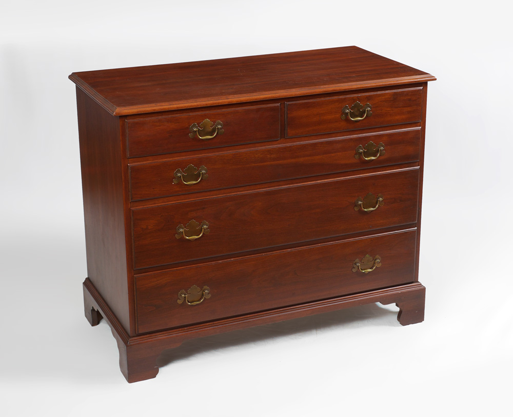 Appraisal: HENKEL HARRIS WILD BLACK CHERRY CHEST OF DRAWERS half drawers