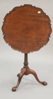 Appraisal: Custom mahogany piecrust tip table with ball and claw feet